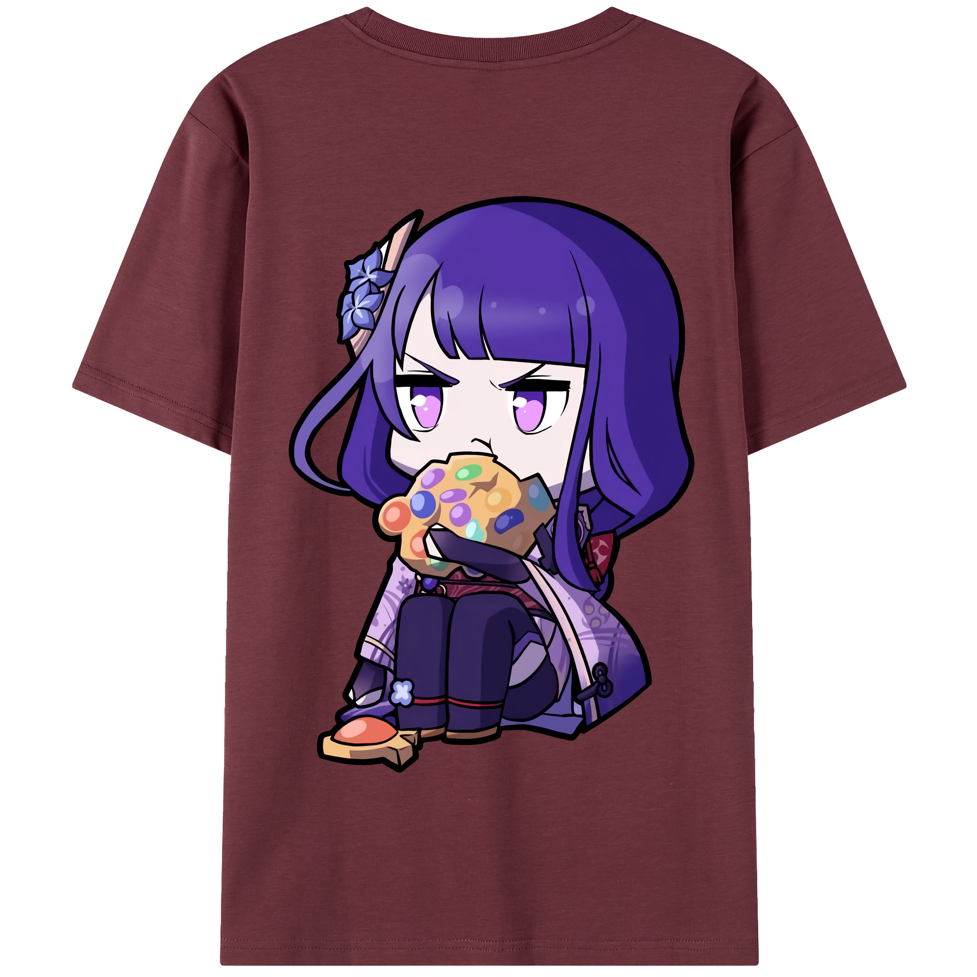 げんし神 雷電将軍 らいでんしょうぐん genshin Raiden Shogun 綿100％半袖Tシャツ（背面プリント）